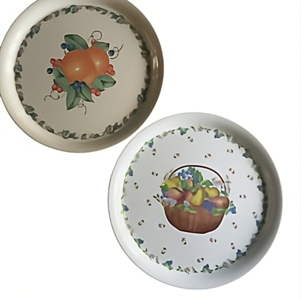 Two Vintage CORELLE Round Trays